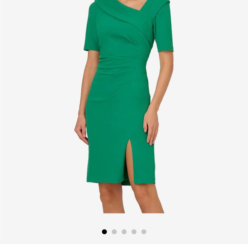 Adriana Papell Green off shoulder Dress size 8 NWT